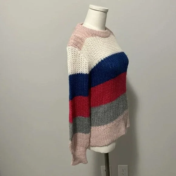 Colorful Striped Abercrombie & Fitch Rib  Knit Sweater - Picture 4 of 9